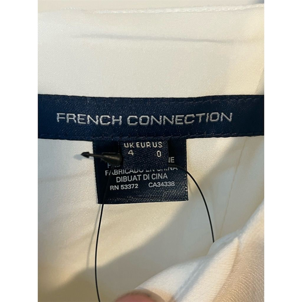 French Connection White Sweetheart Neck Puff Sleeve Dress 0 - Picture 7 of 13